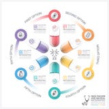 Healthcare And Medical Infographic With Pill Capsule Round Circle Step Diagram vector illustration Healthcare And Medical Infographic With Pill Capsule Round Circle Step Diagram vector illustration