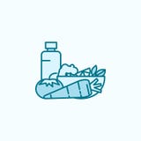 healthy food 2 colored line icon. Simple colored element illustration. healthy food outline symbol design from canser set on blue royalty free illustration healthy food 2 colored line icon. Simple colored element illustration. healthy food outline symbol design from canser set on blue royalty free illustration