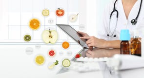 Healthy Food Supplements Concept, Hand Of Nutritionist Doctor To Stock Image Healthy Food Supplements Concept, Hand Of Nutritionist Doctor To Stock Image