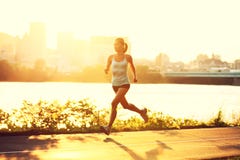 Healthy Happy Runner City Running At Sunset Stock Photo Healthy Happy Runner City Running At Sunset Stock Photo