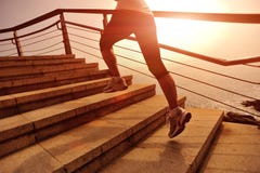 Healthy Lifestyle Woman Legs Running On Stone Stairs Stock Image Healthy Lifestyle Woman Legs Running On Stone Stairs Stock Image