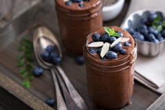 Healthy vegan chocolate chia pudding royalty free stock photos Healthy vegan chocolate chia pudding royalty free stock photos