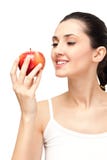 Healthy woman with appel royalty free stock image Healthy woman with appel royalty free stock image