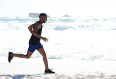 Healthy young man exercise jogging at the beach royalty free stock images Healthy young man exercise jogging at the beach royalty free stock images