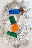 Heap of empty assorted various medicine tablets pills blisters d Royalty Free Stock Photos Heap of empty assorted various medicine tablets pills blisters d Royalty Free Stock Photos
