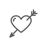 Heart with arrow line icon with editable stroke. Heart with arrow line icon with editable stroke - outline romantic symbol of beautiful heart shape in vector stock illustration Heart with arrow line icon with editable stroke. Heart with arrow line icon with editable stroke - outline romantic symbol of beautiful heart shape in vector stock illustration