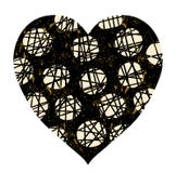 Heart in black and gold colors with dots and cribbles royalty free illustration Heart in black and gold colors with dots and cribbles royalty free illustration