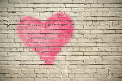 Heart on a brick wall