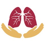 Lungs Care with Hands Symbol royalty free illustration Lungs Care with Hands Symbol royalty free illustration
