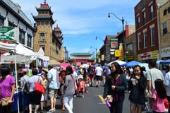 Mass Tourists at China Town in Chicago Illinois
