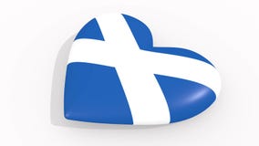 Heart in colors and symbols of Scotland, loop. Heart in colors and symbols of Scotland on white background, loop Heart in colors and symbols of Scotland, loop. Heart in colors and symbols of Scotland on white background, loop