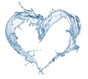 Heart From Water Splash With Bubbles Stock Photography