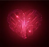 Heart high tech background vector illustration Heart high tech background vector illustration