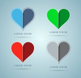 Heart icons. Set of four. Vector contains transparent objects stock illustration Heart icons. Set of four. Vector contains transparent objects stock illustration