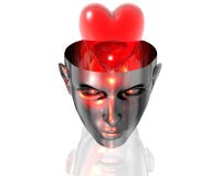 Heart In 3D Cyborg Girl Head Royalty Free Stock Photo Heart In 3D Cyborg Girl Head Royalty Free Stock Photo