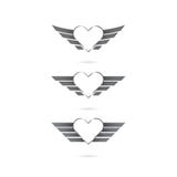 Heart Logo With Angel Wings On Background.Vector Illustration. Stock Photography