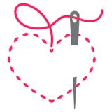 Heart and needle Stock Images