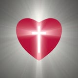 Heart shape with a shining cross inside