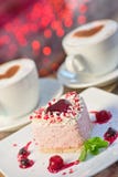 Heart-shaped Valentine Cake Royalty Free Stock Images
