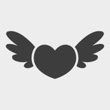 Heart with wings icon isolated on white background. Flat design style. Modern vector pictogram for web graphics. St. Valentine's stock illustration Heart with wings icon isolated on white background. Flat design style. Modern vector pictogram for web graphics. St. Valentine's stock illustration