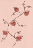 Hearts Flower Vine Drawing Royalty Free Stock Photography