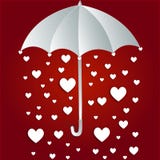 Hearts rain through umbrella Royalty Free Stock Images Hearts rain through umbrella Royalty Free Stock Images