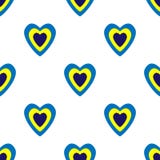 Hearts for Valentine`s Day. Romantic feeling and love. Seamless vector EPS 10. Abstract geometric pattern. Multicolor Figures. stock illustration Hearts for Valentine`s Day. Romantic feeling and love. Seamless vector EPS 10. Abstract geometric pattern. Multicolor Figures. stock illustration