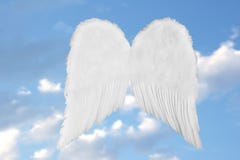 Heavenly Angel Wings On Fantasy Sky Stock Photography