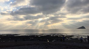 Heavenly skyline over Devon beach stock photo Heavenly skyline over Devon beach stock photo