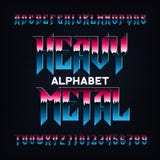 Heavy metal alphabet font. Metal effect beveled letters, numbers and symbols. vector illustration Heavy metal alphabet font. Metal effect beveled letters, numbers and symbols. vector illustration