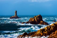 Heavy sea with giant waves at the La Pointe du Raz stock photo Heavy sea with giant waves at the La Pointe du Raz stock photo