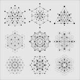 Heilige Geometrievektorgestaltungselemente Alchimie, Religion, Philosophie, Geistigkeit, Hippie-Symbole und Elemente