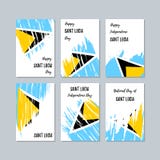 Heilige Lucia Patriotic Cards voor Nationale Dag vector illustratie Heilige Lucia Patriotic Cards voor Nationale Dag vector illustratie