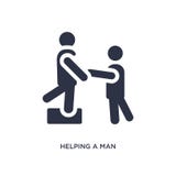 Helfen eines Mannes, Ikone auf weißem Hintergrund zu klettern Einfache Elementillustration vom Verhaltenkonzept stock abbildung Helfen eines Mannes, Ikone auf weißem Hintergrund zu klettern Einfache Elementillustration vom Verhaltenkonzept stock abbildung