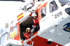 Helicopter Of The Spanish Maritime Rescue Team Royalty Free Stock Photo Helicopter Of The Spanish Maritime Rescue Team Royalty Free Stock Photo