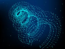 Helix element with connected lines and dots. Big data. vector illustration Helix element with connected lines and dots. Big data. vector illustration