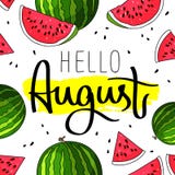 Hello August Typographic Design. Royalty Free Stock Photography - Image ...