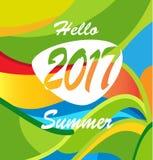 Hello-de zomer royalty-vrije illustratie Hello-de zomer royalty-vrije illustratie
