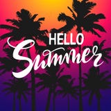 Summer Beach Party Poster Design Template With Palm Trees, Banner ...