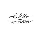 Hello winter inspirational card with lettering vector illustration Hello winter inspirational card with lettering vector illustration