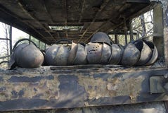 Helmets of dead fighters royalty free stock photo Helmets of dead fighters royalty free stock photo