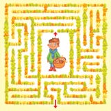 Help the character to find a way out of the maze stock illustration Help the character to find a way out of the maze stock illustration