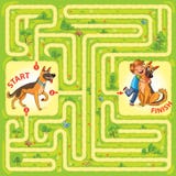 Help the character to find a way out of the maze stock illustration Help the character to find a way out of the maze stock illustration
