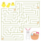 Help Chickens Find Way To Easter Bunny With Easter Eggs In The Basket. Stock Images Help Chickens Find Way To Easter Bunny With Easter Eggs In The Basket. Stock Images