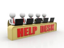 Help Desk Concept, 3D little human character in a Call Center. 3d render stock illustration Help Desk Concept, 3D little human character in a Call Center. 3d render stock illustration