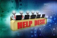 Help Desk Concept, 3D little human character in a Call Center. 3d render vector illustration Help Desk Concept, 3D little human character in a Call Center. 3d render vector illustration