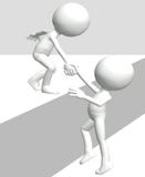 Helping person lifts 3D friend climb up top Royalty Free Stock Photo Helping person lifts 3D friend climb up top Royalty Free Stock Photo