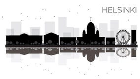 Helsinki City skyline black and white silhouette with reflection Royalty Free Stock Photos Helsinki City skyline black and white silhouette with reflection Royalty Free Stock Photos