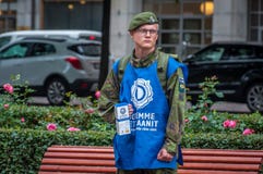 Helsinki, Finland - September 4, 2018: Liefdadigheidsinstelling voor Finse oorlogsveteranen en hun verwanten stock fotografie Helsinki, Finland - September 4, 2018: Liefdadigheidsinstelling voor Finse oorlogsveteranen en hun verwanten stock fotografie