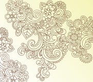 Hennastrauch-abstrakter Paisley-Blumen-Gekritzel-Vektor lizenzfreie abbildung Hennastrauch-abstrakter Paisley-Blumen-Gekritzel-Vektor lizenzfreie abbildung